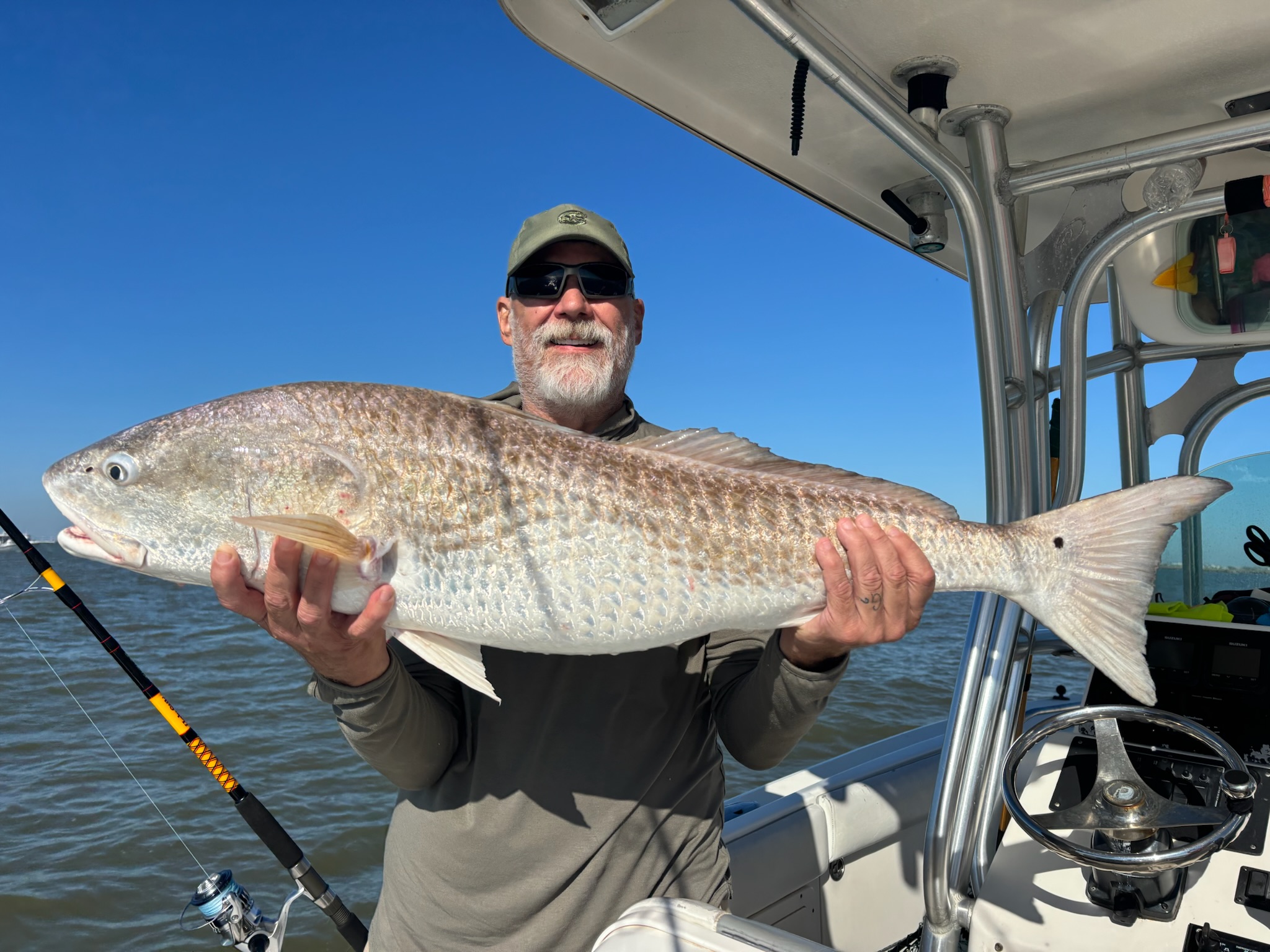 Shark fishing action shot with Captain Shawn Warren